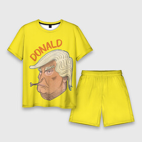 Мужской костюм с шортами 3D с принтом Дональд Трамп  губы уточкой в Екатеринбурге,  |  | america | donald trump | америка | дональд | дональд трамп | сша | трамп