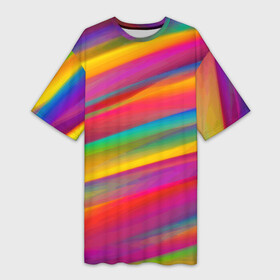 Платье-футболка 3D с принтом Красочный летний паттерн  Цветные полосы в Екатеринбурге,  |  | abstraction | color | fashion | pattern | stripes | summer | абстракция | лето | мода | паттерн | полосы | цвет