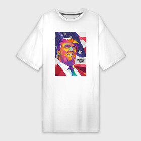Платье-футболка хлопок с принтом Дональд Трамп экспрессивно выражается в Екатеринбурге,  |  | america | donald trump | usa | америка | дональд | дональд трамп | сша | трамп