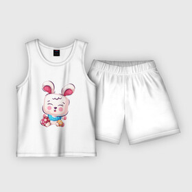 Детская пижама с шортами хлопок с принтом Малыш зайчонок в Екатеринбурге,  |  | детеныш | детский | зайчонок | заяц | малыш