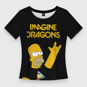 Женская футболка 3D Slim с принтом Imagine Dragons Гомер Симпсон Рокер в Екатеринбурге,  |  | dragons | gomer | homer | imagine | imagine dragons | simpson | simpsons | вообрази драконов | гомер | драгонс | дрэгонс | именджин | имэджин | рокер | симпсон | симпсоны