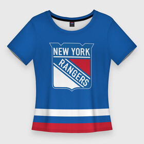 Женская футболка 3D Slim с принтом New York Rangers Панарин в Екатеринбурге,  |  | nhl | rangers | артемий панарин | нхл | панарин | рейнджерс | хоккей
