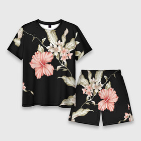 Мужской костюм с шортами 3D с принтом Летняя ночь  Floral composition в Екатеринбурге,  |  | composition | fashion | flowers | night | summer | композиция | лето | мода | ночь | цыеты