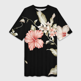 Платье-футболка 3D с принтом Летняя ночь  Floral composition в Екатеринбурге,  |  | composition | fashion | flowers | night | summer | композиция | лето | мода | ночь | цыеты