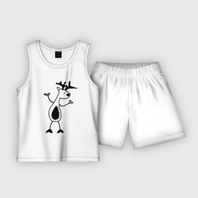 Детская пижама с шортами хлопок с принтом Танцующий лось в Екатеринбурге,  |  | для детей | животные | звери | имя | интернет приколы | лось | любовь | мем | модный принт | новый мем | подарок | прикол | прикольный принт | принт | просто лось | тренд | футболка