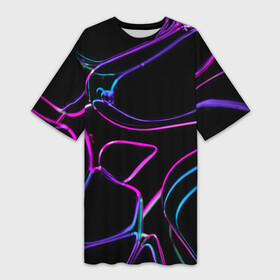 Платье-футболка 3D с принтом Неоновые линзы во тьме  Фиолетовый в Екатеринбурге,  |  | abstraction | art | colorful | colors | neon | surrealism | абстракция | арт | искусство | линзы | неон | пузыри | разноцветный | сюрреализм | цвета
