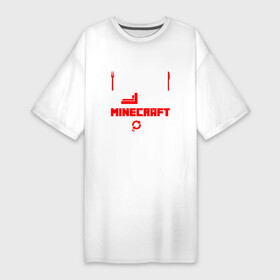 Платье-футболка хлопок с принтом Надпись Eat Sleep Minecraft Repeat в Екатеринбурге,  |  | eat sleep repeat | logo | minecraft | игра | игры | лого | логотип | майнкрафт | символ