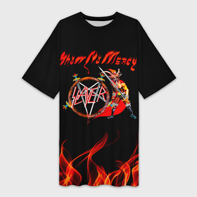 Платье-футболка 3D с принтом Show No Mercy  Slayer в Екатеринбурге,  |  | slayer | группа | гэри холт | керри кинг | метал | музыка | пентаграмма | песни | пол бостаф | рок | слаер | слайер | слеар | слеер | слейр | слеяр | том арайа | трэш | тяжелый | хеви