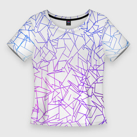 Женская футболка 3D Slim с принтом Geometric Distortion в Екатеринбурге,  |  | абстракция | геометриченские фигуры | геометрия | линии | прямоугольник | психоделика | современное искусство | треугольник | цветная | шаблон