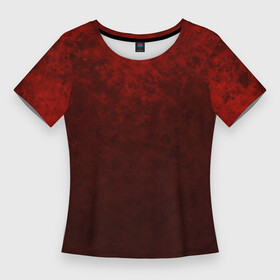 Женская футболка 3D Slim с принтом Мраморный красно черный градиент в Екатеринбурге,  |  | gradient | marble | red black | градиент | камень | красный | мраморный