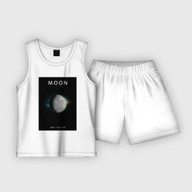 Детская пижама с шортами хлопок с принтом Moon  Луна (Space collections) в Екатеринбурге,  |  | 0x000000123 | ambient | moon | nebula | space | астрономия | космос | луна