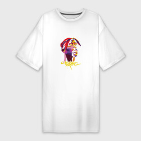 Платье-футболка хлопок с принтом Tupac Color в Екатеринбурге,  |  | 2pac | california | hiphop | music | rap | rip | shakur | thuglife | tupac | калифорния | музыка | рэп | рэпер | тупак | хипхоп | шакур