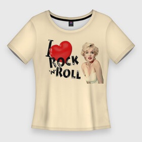 Женская футболка 3D Slim с принтом NOSTALGIA FOR ROCK AND ROLL в Екатеринбурге,  |  | love | marilyn monroe | любовь | музыка | мэрилин монро | рок н ролл