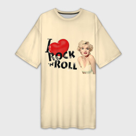 Платье-футболка 3D с принтом NOSTALGIA FOR ROCK AND ROLL в Екатеринбурге,  |  | 