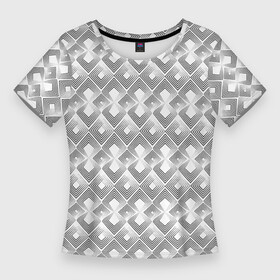 Женская футболка 3D Slim с принтом Art deco white background в Екатеринбурге,  |  | art deco | geometric pattern | white | арт деко | геометрические фигуры | геометрический узор | современный узор