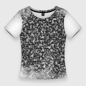 Женская футболка 3D Slim с принтом Квадратных хаос в Екатеринбурге,  |  | абстракция | квадрат | квадратный мир | квадратный хаос | порядок в хаосе | упорядоченный беспорядок | хаос | черный квадрат