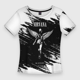 Женская футболка 3D Slim с принтом NIRVANA in utero  НИРВАНА брызги краски в Екатеринбурге,  |  | in utero | nirvana | группа | курт кобейн | музыка | нирвана | рок | рок группа
