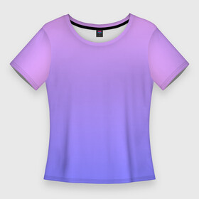 Женская футболка 3D Slim с принтом PINK PURPLE GRADIENT  ГРАДИЕНТ РОЗОВО ФИОЛЕТОВЫЙ в Екатеринбурге,  |  | базовая | базовый | без дизайна | без лишнего | голубого | градиент | градиенты | малиновый | на каждый день | на лето | розово фиолетовый | розового | розовый | синего | синий | фиолетового