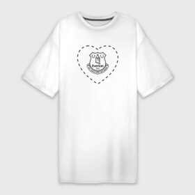 Платье-футболка хлопок с принтом Лого Everton в сердечке в Екатеринбурге,  |  | club | everton | football | logo | love | клуб | лого | мяч | сердечко | символ | спорт | футбол | футболист | футболисты | футбольный | эвертон