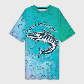 Платье-футболка 3D с принтом Рыбалка New Jersey в Екатеринбурге,  |  | new jersey | ловля рыбы | рыба | рыбак | рыбалка