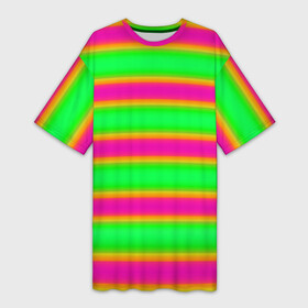 Платье-футболка 3D с принтом Зелено малиновые мягкие размытые полосы в Екатеринбурге,  |  | crimson | green | striped pattern | горизонтальные полосы | зеленый | малиновый | полосатый узор