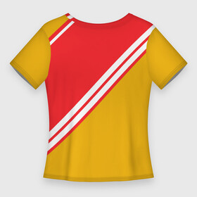 Женская футболка 3D Slim с принтом монако  logo в Екатеринбурге,  |  | club | football | logo | monaco | клуб | лого | монако | мяч | символ | спорт | футбол | футболист | футболисты | футбольный