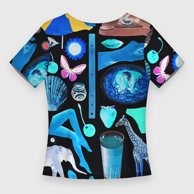Женская футболка 3D Slim с принтом Underground pattern  Fashion 2099 в Екатеринбурге,  |  | butterfly | cherry | diamond | elephant | eye | fashion | flower | giraffe | lips | pattern | shell | underground | бабочка | бриллиант | вишня | глаз | жираф | мода | ракушка | слон | узор | цветок