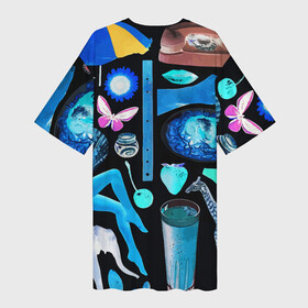 Платье-футболка 3D с принтом Underground pattern  Fashion 2099 в Екатеринбурге,  |  | butterfly | cherry | diamond | elephant | eye | fashion | flower | giraffe | lips | pattern | shell | underground | бабочка | бриллиант | вишня | глаз | жираф | мода | ракушка | слон | узор | цветок