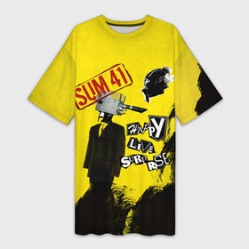 Платье-футболка 3D с принтом Go Chuck Yourself Happy Live Surprise  Sum 41 в Екатеринбурге,  |  | deryck whibley | sum 41 | группа | дерик уибли | музыка | панк | панк рок | песни | рок | рок группа | сам 41 | сам фоти уан | сам фоти уансам | сам41 | сум 41 | сум41