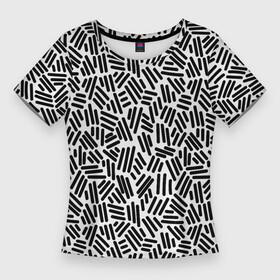 Женская футболка 3D Slim с принтом Округлые Палочки в Екатеринбурге,  |  | abstraction | figure | geometry | isometric | pattern | shape | абстракция | геометрия | изометрический | округлый | палочки | узор | фигура | форма