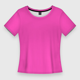 Женская футболка 3D Slim с принтом Яркий розовый из фильма Барби в Екатеринбурге,  |  | костюм из фильма барби | розовый цвет | фильм барби | яркий розовый | ярко розовый цвет