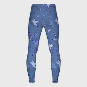 Мужские тайтсы 3D с принтом Gray Blue Star Pattern в Екатеринбурге,  |  | gray blue | pattern | star | звездный узор | звезды | серый | синий