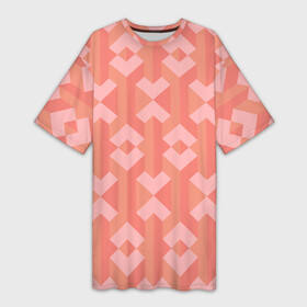 Платье-футболка 3D с принтом Геометрический узор розового цвета geometric pink color в Екатеринбурге,  |  | geometric | geometric pattern | pink color | геометрическая графика | геометрический | геометрический рисунок | розовый цвет | узор геометрический
