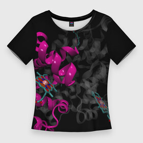 Женская футболка 3D Slim с принтом Абстрактные 3D молекулы и соединения  Розовый в Екатеринбурге,  |  | 3d | abstraction | art | artwork | atoms | colorful | colors | dark | darkness | graphics | molecules | patterns | surrealism | sweethuman | sweethumen | абстракция | арт | атомы | графика | искусство | молекулы | разноцветный | сюрреализм | темнота | тьм