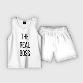 Детская пижама с шортами хлопок с принтом The real boss в Екатеринбурге,  |  | boss | real boss | бизнесмен | главный начальник | директор | коллега | начальник | начальство | работа | руководитель | руководство | шеф