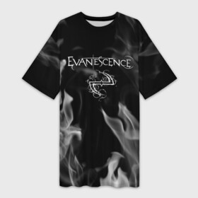 Платье-футболка 3D с принтом Evanescence  пламя в Екатеринбурге,  |  | evanescence | punk | rock | альтернативный хип хоп | группа | инди поп | музыка | музыкальное произведение | ноты | панк | регги | рок | синти поп
