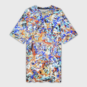 Платье-футболка 3D с принтом Летний красочный паттерн в Екатеринбурге,  |  | color | fashion | impressionism | paint | pattern | splashes | summer | абстракция | брызги | импрессионизм | краска | лето | мода | паттерн | цвет