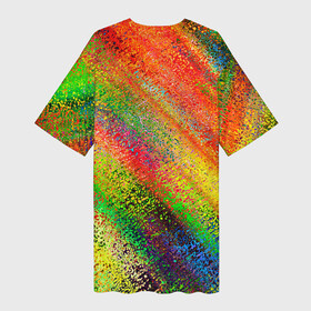 Платье-футболка 3D с принтом Rainbow inclusions в Екатеринбурге,  |  | abstraction | blue | color | orange | pink | rainbow | red | абстракция | красный | оранжевый | радуга | розовый | синий | цветной
