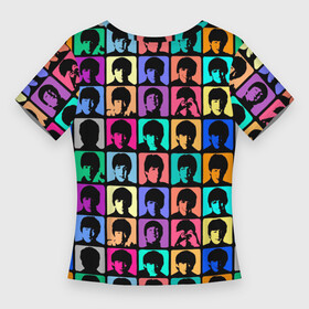 Женская футболка 3D Slim с принтом Legendary popular music group в Екатеринбурге,  |  | 60 е | 60s | band | george harrison | john lennon | music | paul mccartney | retro | ringo starr | song | vintage | yellow | битлз | винтаж | группа | джон леннон | джордж харрисон | желтый | классика | музыка | песня | пол маккартни | ретро | 