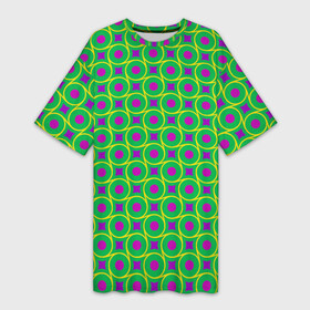 Платье-футболка 3D с принтом Фиолетовые кружочки на зеленом фоне в Екатеринбурге,  |  | абстрактные | геометрия | классика | классические | нейтральные | спокойные | узор | узоры