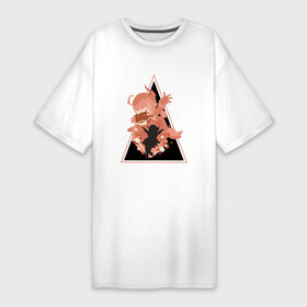 Платье-футболка хлопок с принтом Genshin impact Kli Art в Екатеринбурге,  |  | Тематика изображения на принте: genshin | impact | kli | pyro | red girl | геншин | импакт | кли | красная девушка | пиро