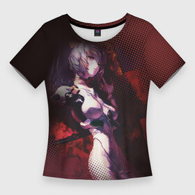 Женская футболка 3D Slim с принтом Рей Аянами девушка с сиреневыми волосами в Екатеринбурге,  |  | аниме | ева | евангелион | первое дитя | рей аянами | холодная девушка