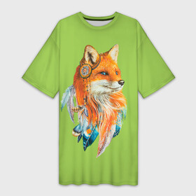 Платье-футболка 3D с принтом Fox patrikeevna в Екатеринбурге,  |  | animal | fluffy | nature | orange | red | животное | оранжевый | природа | пушистый | рыжий
