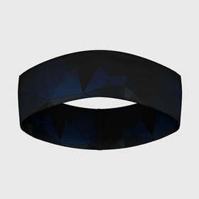 Повязка на голову 3D с принтом Черно синий геометрический в Екатеринбурге,  |  | Тематика изображения на принте: abstract | black | black and blue | blue | geometric | gradient | gray | ombre | polygonal | triangles | абстрактный | геометрический | градиент | омбре | полигональный | серый | синий | треугольники | черно синий | черный | черный и синий