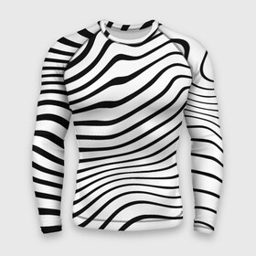 Мужской рашгард 3D с принтом Волновой линейный растр  зебра в Екатеринбурге,  |  | abstraction | line | raster | zebra | абстракция | зебра | лигия | растр