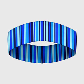 Повязка на голову 3D с принтом Сине голубые полосы в Екатеринбурге,  |  | blue | dark blue | pattern | striped | stripes | полосатый | полосы | узор