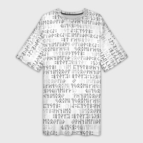 Платье-футболка 3D с принтом Паттерн футарк в Екатеринбурге,  |  | patern | pattern | runes | древние знаки | знак рода | знаки | иероглифы | патерн | паттерн | руны | русь | символы | славяне | славянская символика | футарк
