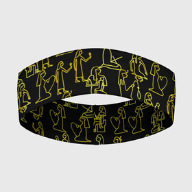 Повязка на голову 3D с принтом Золотые египетские иероглифы: женщины в Екатеринбурге,  |  | египет | египетский  иероглиф | женщина | золото | иероглифы | история