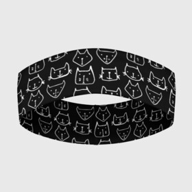 Повязка на голову 3D с принтом Милые Разные Мордочки Котов в Екатеринбурге,  |  | animals | beast | cat | cute | животные | звери | кот | котейка | котёнок | коты | котэ | кошка | кошки | милый | мордочки | узор | чёрный