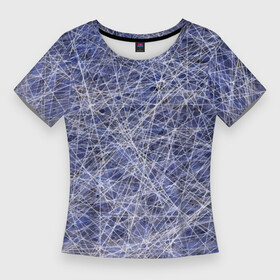 Женская футболка 3D Slim с принтом Паттерн из хаотичных линий  экспрессия в Екатеринбурге,  |  | abstraction | expression | fashion | lines | pattern | абстракция | линия | мода | паттерн | экспрессия
